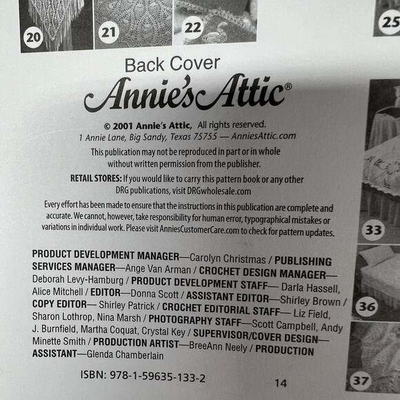 ANNIES ATTIC Crochet Ultimate Book of Pineapples Pattern Book 35 Designs Vintage - Picture 5 of 6